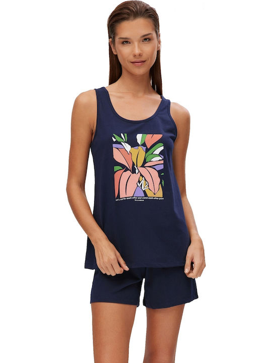 Minerva Summer Women's Pyjama Set Marine Marine