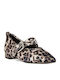 Leopard Ballerinas With strap Multicolour