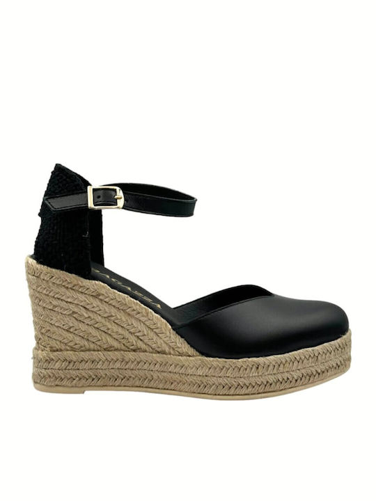 Ragazza Women's Leather Platform Espadrilles Black