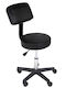 Office Desk Stool with Backrest Black 55x55x92cm