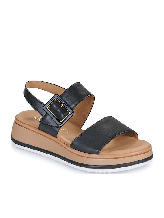 Gabor Leder Flache Sandalen für Damen in Schwar...