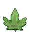 Glass Ashtray Leaf Green Cannabis Design 13x13cm