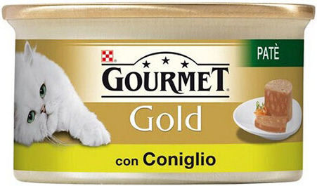 Gourmet Gold Πατέ Υγρή Τροφή για Ενήλικες Γάτες σε Κονσέρβα με Κουνέλι 85gr