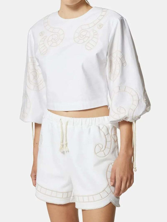 Women's Blouse Cotton White/milk