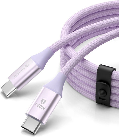 Orico USB 2.0 Cable USB-C Male - USB-C 100W PD Purple 1m