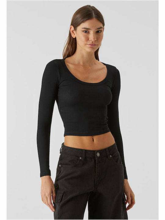 Women's Blouse Cotton Long Sleeve Black
