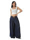 Blaue Weite Faltenhose