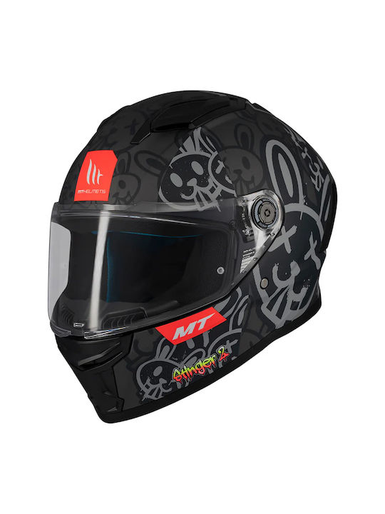 MT Stinger Raf F1 Black Matt Motorcycle Helmet Full Face ECE