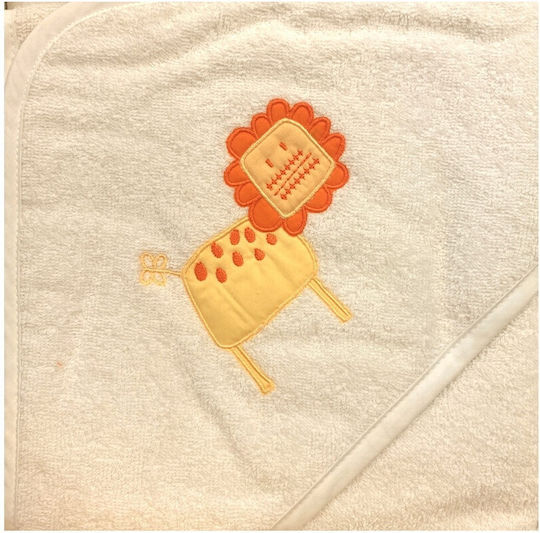 Baby Oliver Baby Hooded Bath Towel Beige 75x75cm