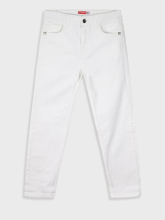 Pantaloni din Material Textil pentru Copii alb