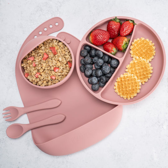 AppeKids Σετ Φαγητού από Σιλικόνη Ροζ 6τμχ