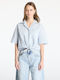 Tommy Jeans Crop Linen Shortsleeve Shirt Blue