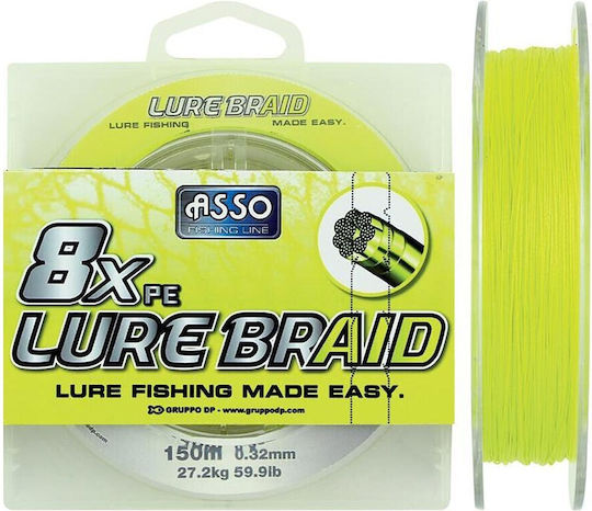 Asso 8xpe Lure Braid 0.10mm 150m 6.2kg Κίτρινο