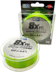 Asso 8xpe Light Games 0,148mm 16lb 150m Fluo Grün