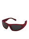 Polaroid Women's Sunglasses with Red Plastic Frame and Gray Polarized Lens PLD2165/S GMY/M9