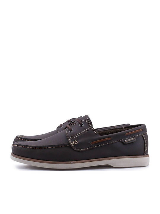 Δερμάτινα Ανδρικά Boat Shoes σε Καφέ Χρώμα
