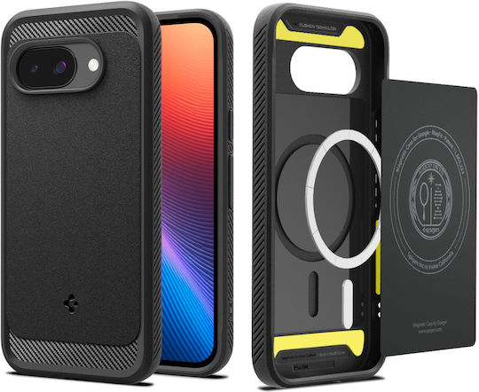 Spigen Rugged Armor (MagFit) Umschlag Rückseite Silikon 2mm Schwarz (Google Pixel 9a)