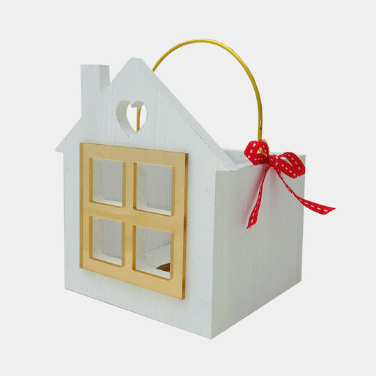 WoodStudio Χριστоулгенски свещи и свещници Свещник Бял 15x13.5см.