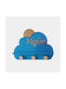 WoodStudio Cloud Kids Wall Hanger Multi Hook Wooden Blue with Shelf 28.2x37x10cm