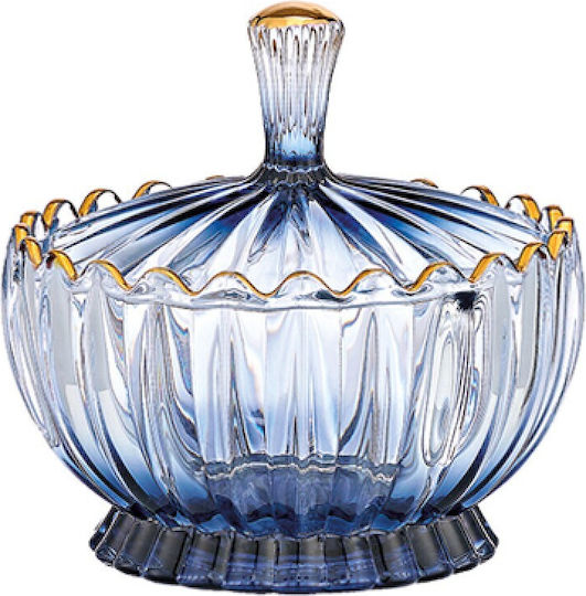 Glasbonboniere Blau 14x15cm