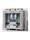 Fabric Wardrobe with Zipper and Shelves in Gray Color 140x45x170cm
