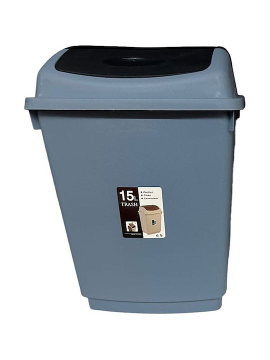 ForHome Coș de Gunoi Plastic Albastru 15lt 1buc
