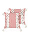 Set 2 Block Print Cushions Cotton White Banksia 45 X 45 Cm Lumarko