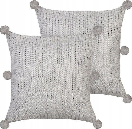 Set 2 Baumwoll-Zierkissen Grau Ocotea 45 X 45 Cm Lumarko