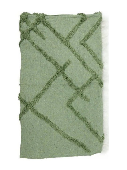 Gift Decor Pătură Canapea Cu Franjuri 135x150cm Verde
