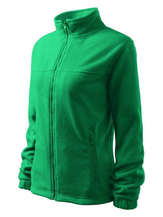 Women's Cardigan with Zipper Green