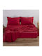 To megalo pazari Sheet for Single Bed with Elastic 100x200+30cm. Bordeaux