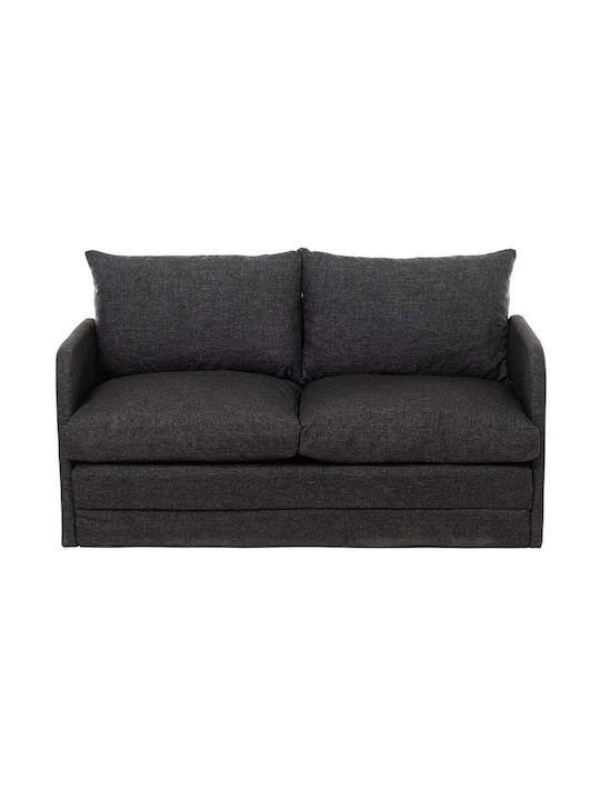 Saga Two-Seater Couch Bed Dark Grey 148x70x66 cm