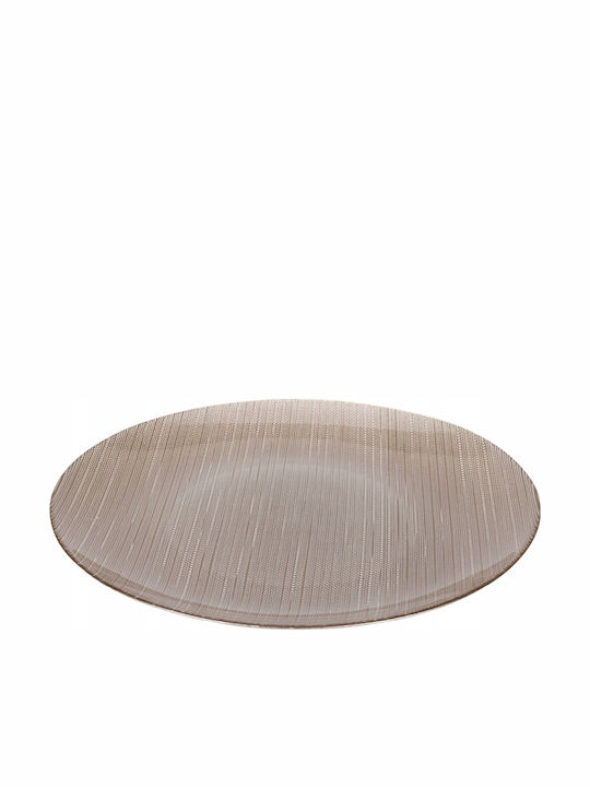 Home&Styling Collection Чиния Плитко Стъкло Сив с Диаметър 32см