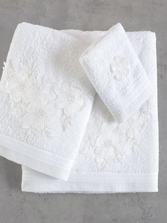 Rythmos Bath Towels Set 3 pcs Aragon White Weight 500gsm
