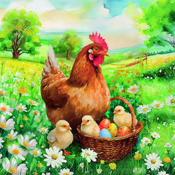 Ambiente Easter Chicks Πασχαλινές Χαρτοπετσέτες 33x33 Εκ