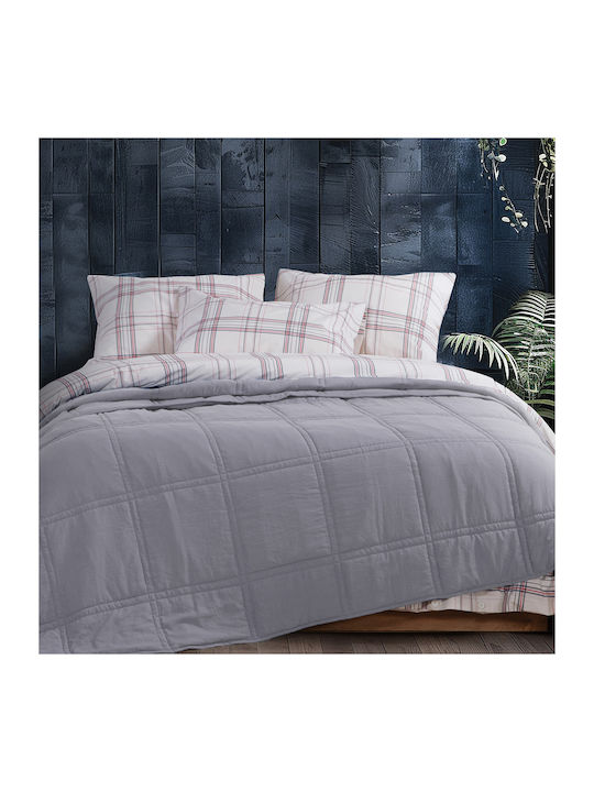 Nef-Nef Homeware Κουβερλί Υπέρδιπλο Microfiber Navy Grey 230x240cm