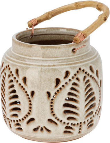 Koopman Ceramic Lantern Beige 14.5x14cm