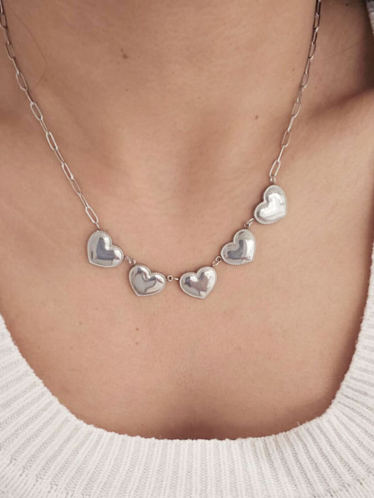 Charm mit Design Herz aus Stahl