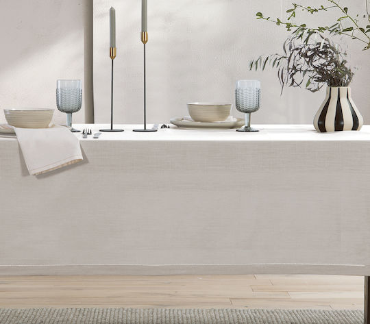 Nef-Nef Homeware Tablecloth Cotton Steady Ecru 150x300cm