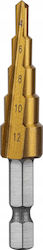 Högert Technik Konischer Bohrer HSS Titan mit Sechskantschaft für Metall και Holz 4-12mm