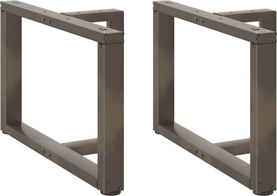 vidaXL Металик Крак На Мебел 2 Бройки Подходящ За Маса / Малка Маса / Офис 60x25x42см Черен