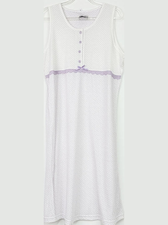 Cootaiya Summer Women's Nightdress White Purple