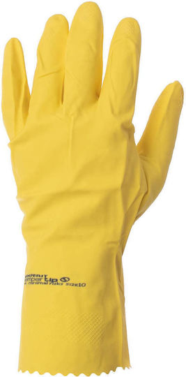 Gloves for Work Yellow Latex/Cotton 1pcs