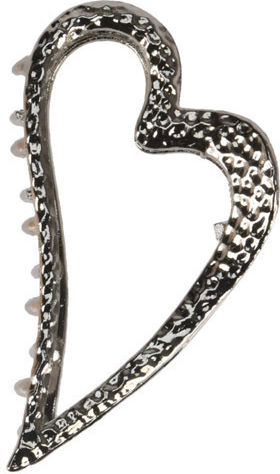 Metal Heart-Shaped Hair Clip Gold 12x9x2.5cm