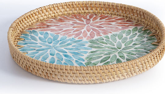 Nef-Nef Homeware Round Serving Tray in Beige Color 28x28x3.5cm 1pcs