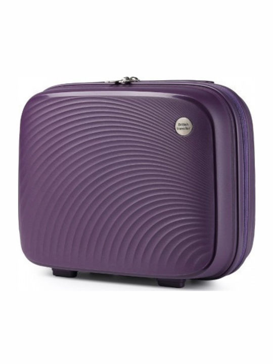 Miss Lulu British Traveller Lightweight 14 Inch Polypropylene Vanity Case Purple
