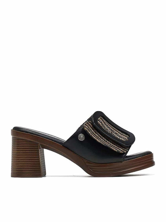 Mules with High Heel in Black Color