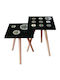 Square Side Table Wooden Multicolour 2 Pieces M35xW35xH47cm