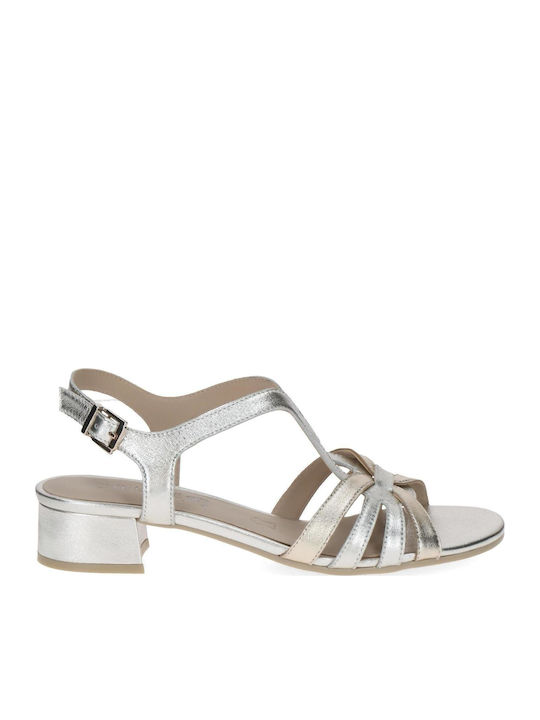 Leder Sandalen Silber