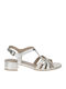 Leder Sandalen Silber
